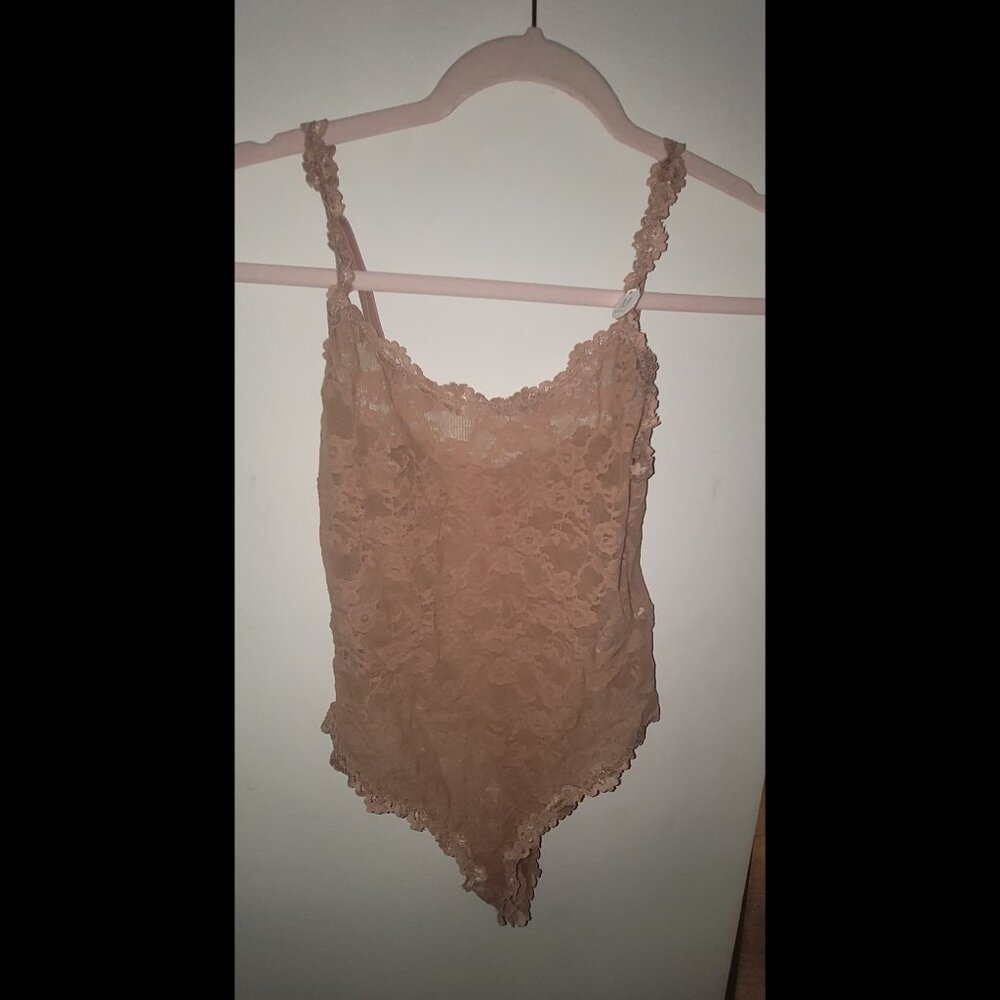 Tan Cotton Lace Teddy